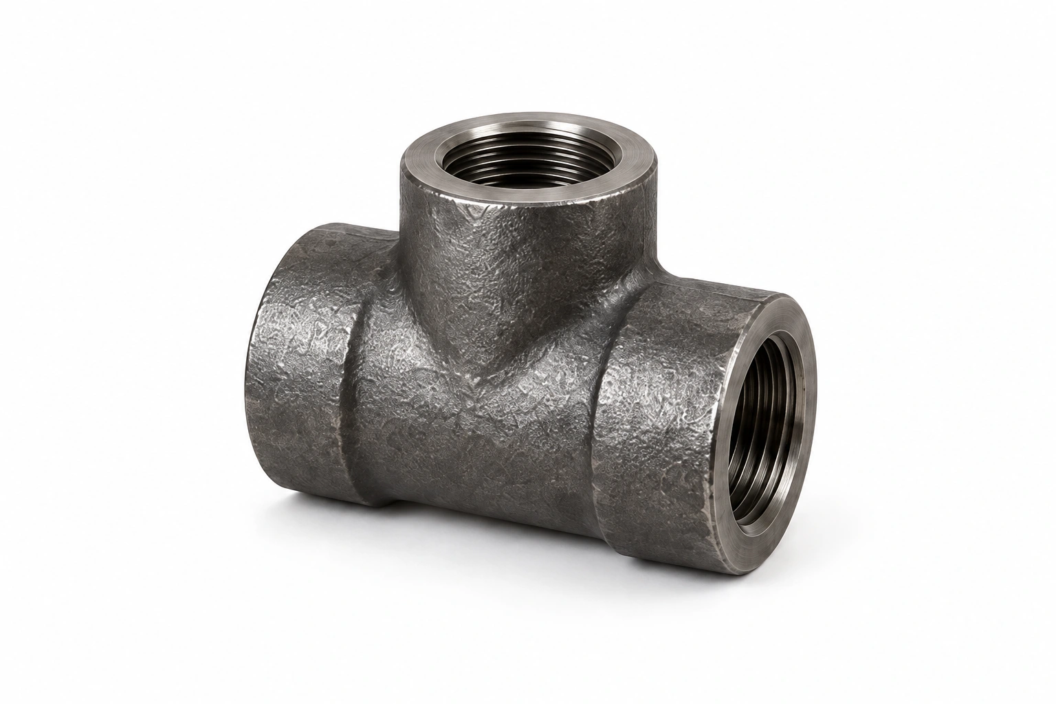 Forged Threaded Tee — Plain A105 Forging